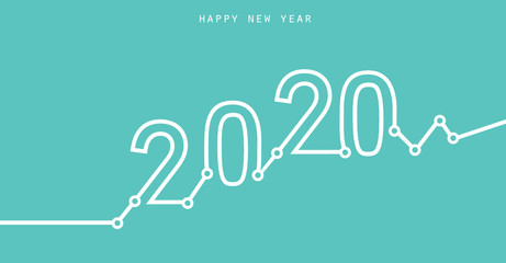 Creative happy new year 2020 banner on modern background for your seasonal flyers, greetings card vector illustration design