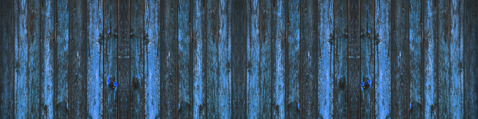 Blue black dark rustic wooden texture - wood background banner panorama