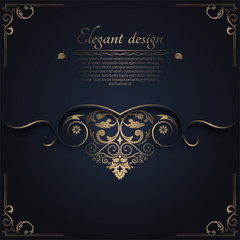  A golden Baroque-style greeting frame