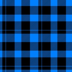Tartan seamless plaid pattern illustration in black and blue combination
