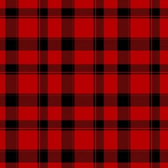 Tartan seamless plaid pattern illustration in black and red combination for textile design