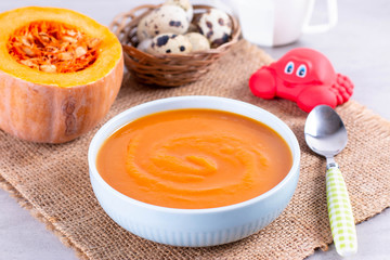 Pumpkin baby soup puree