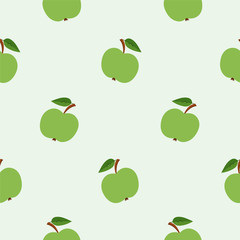 apple flat design seamless pattern vector illustration, Can use for fabric, textile, wallpaper, background, packaging, adversiting, decor, wrapping paper, clothes, shirts, dresses, bedding, blankets