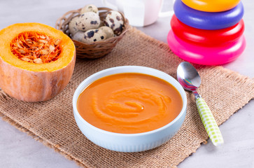 Pumpkin baby soup puree