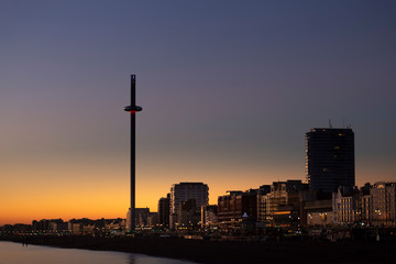 Naklejka premium silhouette of Brighton at dusk