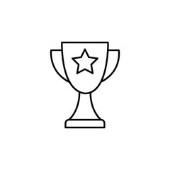 cup, prize, winner line illustration icon on white background