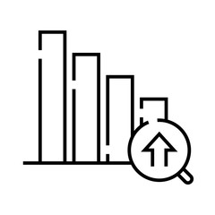 Chart diagram line icon, concept sign, outline vector illustration, linear symbol.