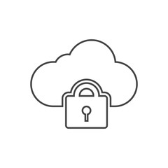 Cloud security vector line icon