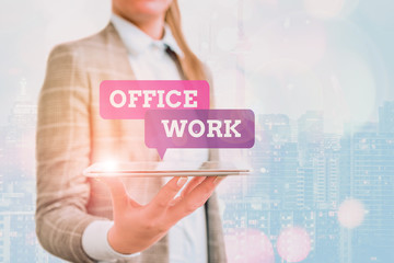 Conceptual hand writing showing Office Work. Concept meaning any clerical or administrative work...
