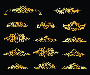 Set of vintage ornamental flourishes