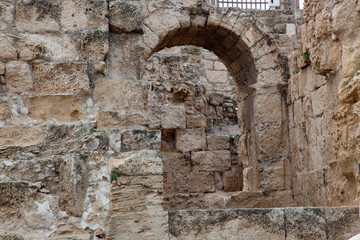 Arched Entrance of Roman Ruins in Israel