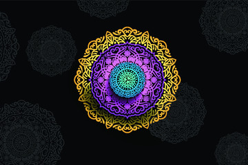 Luxury mandala background with golden arabesque pattern arabic islamic east style