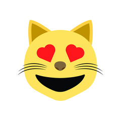 Cat with heart eyes emoji vector