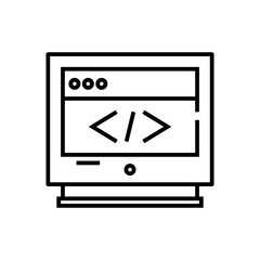 Computer info line icon, concept sign, outline vector illustration, linear symbol.