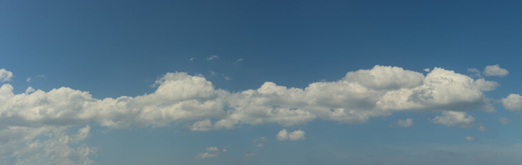Panoramic of white clouds on blue sky