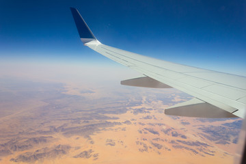 Fototapeta na wymiar View from a plane window