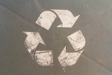 recycle symbol on cardboard