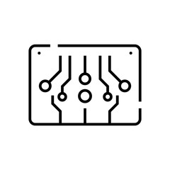 Computer circuit line icon, concept sign, outline vector illustration, linear symbol.
