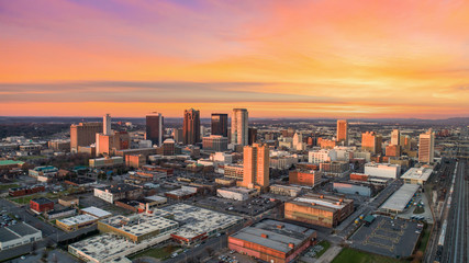 Birmingham, Alabama, USA Drone Skyline Aerial