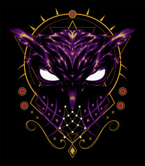 Logo owl, illustration owl with spiritual symbol.