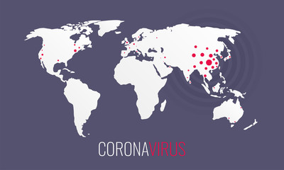 Coronavirus outbreak with world map