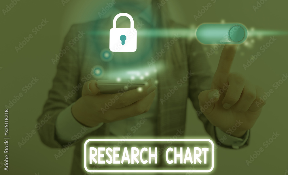 Aufkleber handwriting text research chart. conceptual photo it represents a set of numerical or qualitative da
