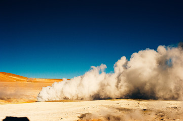 Geyser  Sol de Manana in Eduardo Avaroa National Reserve - Altiplano, Bolivia, South America