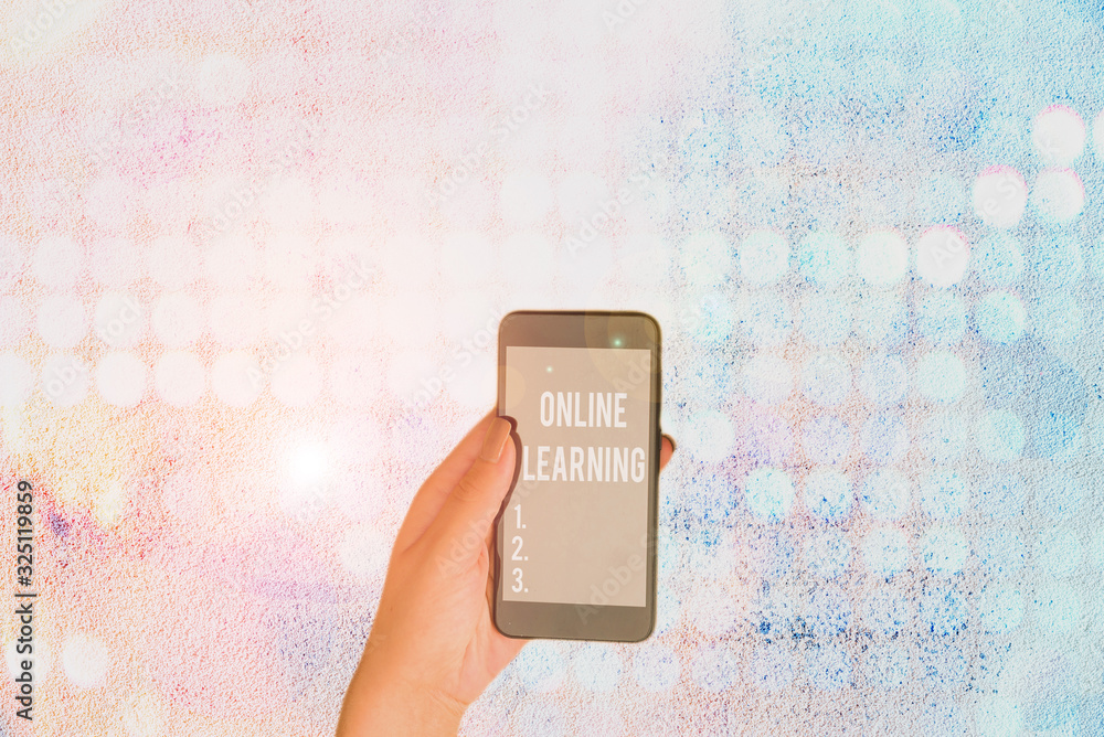 Poster conceptual hand writing showing online learning. concept meaning educational tool based on and acces