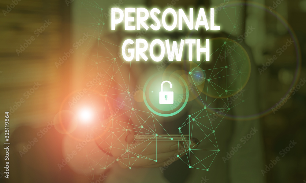 Poster text sign showing personal growth. business photo showcasing ongoing process of understanding and de