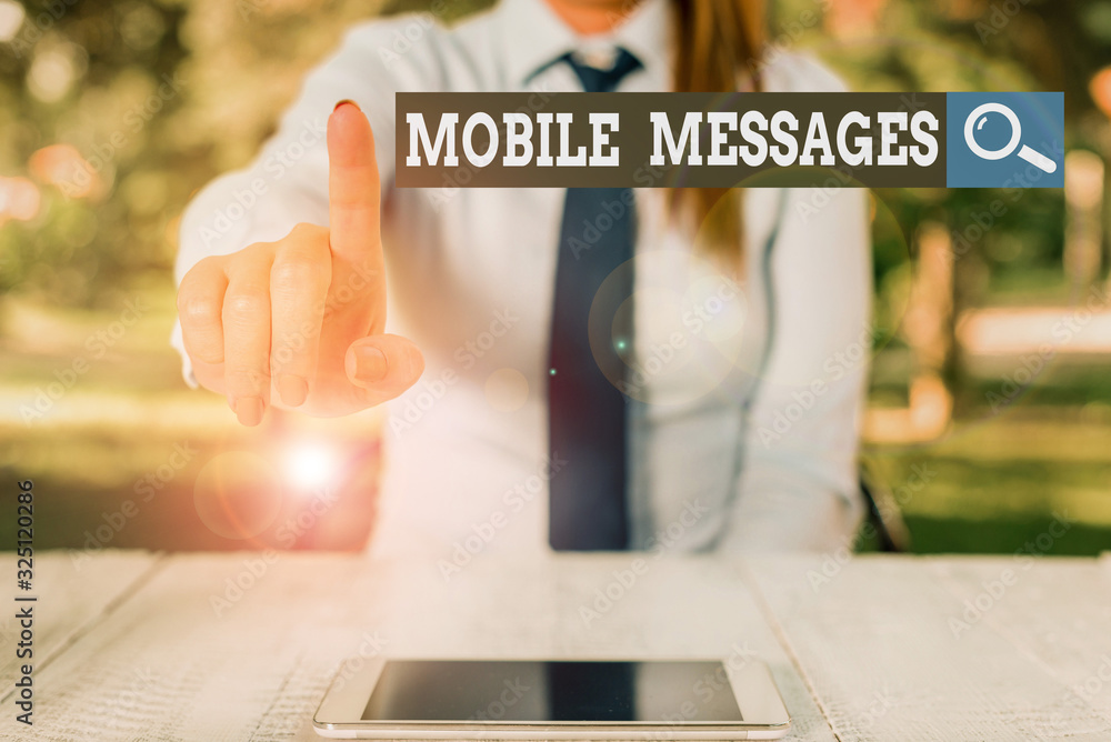 Poster word writing text mobile messages. business photo showcasing the act of composing and sending electr