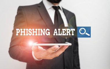 Conceptual hand writing showing Phishing Alert. Concept meaning Be cautious to fraudulent attempt...