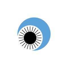 Illustration abstract eyeball hair logo vector design