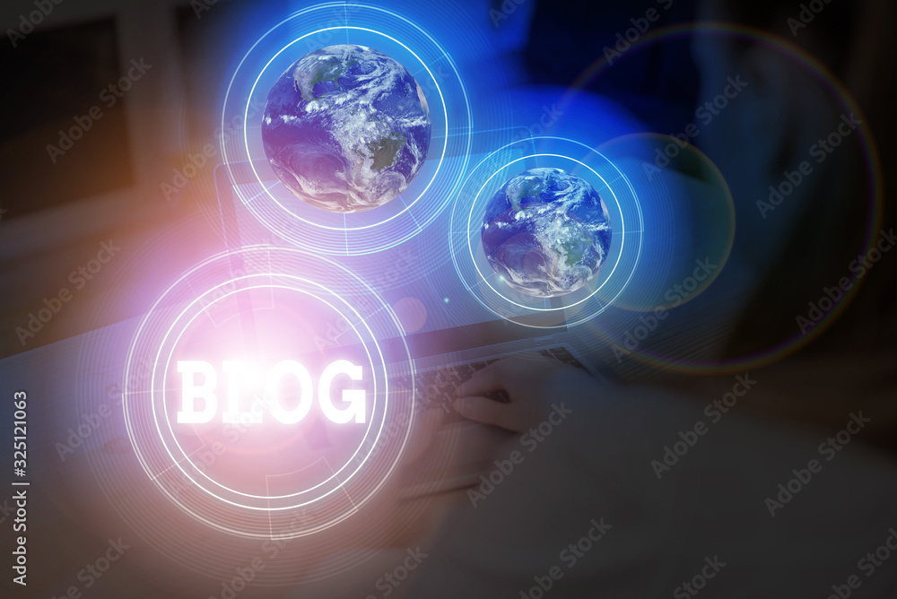 Poster word writing text blogquestion. business photo showcasing regularly updated website web page run by 