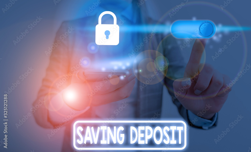 Poster handwriting text saving deposit. conceptual photo drawing regular interest and payable on 30 days no