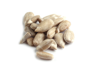 Sunflower seeds isolated on white