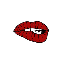 Illustration colorful female lips logo vector for fashion or beauty