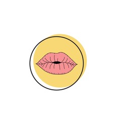 Illustration colorful female lips logo vector for fashion or beauty