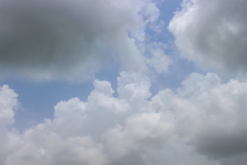 Fototapeta na wymiar Dark clouds floating in a blue sky