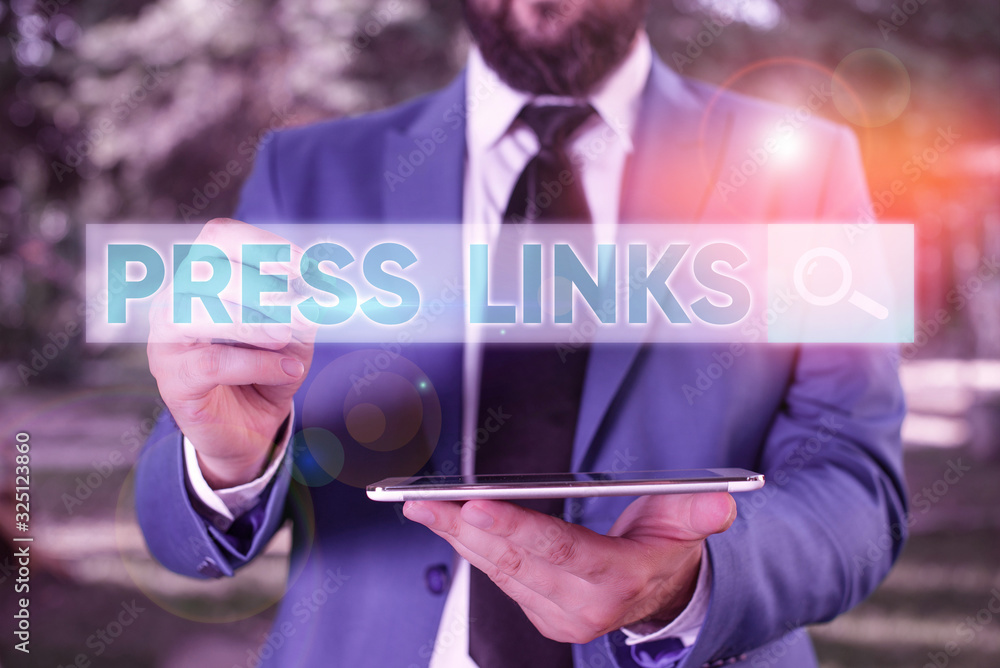 Poster writing note showing press links. business concept for intended to manipulate a site s is ranking in