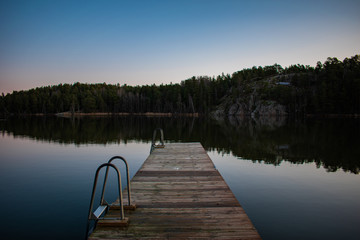Wooden pier on a lake