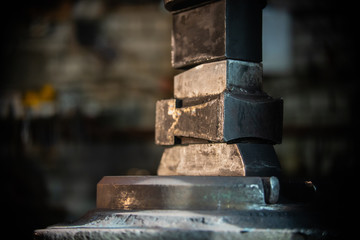 Blacksmith equipment for forging a detail out of the hot metal