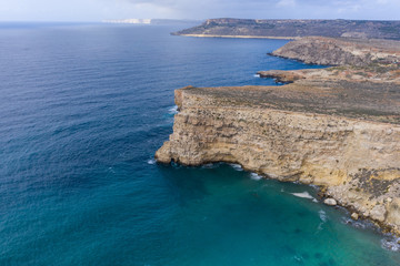 Aerial view of exotic Anhor bay in Malta Island in summer holiday