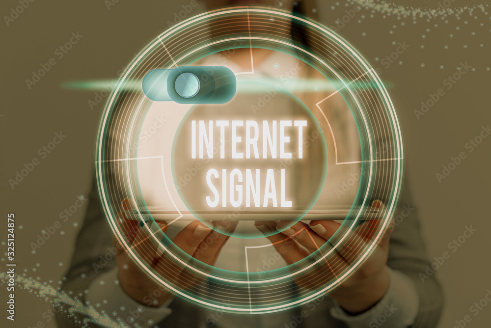 Poster word writing text internet signal. business photo showcasing signal strength received by a phone fro