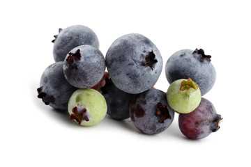 Bunch of blueberries isolated on white
