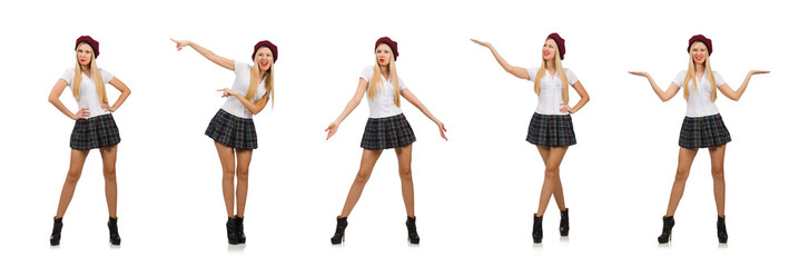 Woman in fashion concept isolated on white