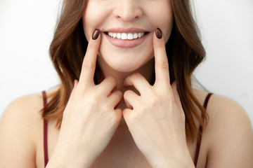 Fototapeta premium portrait of young woman teeth