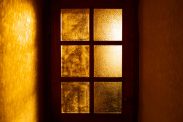 sunlight through the door at sunrise