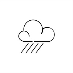 Illustration simple modern cloud and rain icon vector logo design