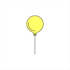 Illustration yellow balloon sign logo design vector icon