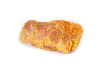 Auripigment (orpiment, arsenic mineral) isolated on white